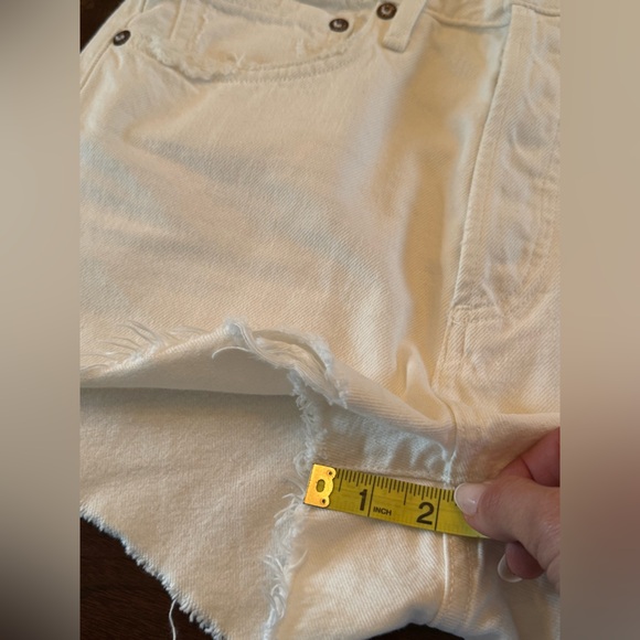Agolde Parker shorts button fly in white Size 25 - Picture 4 of 6